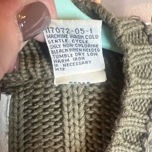 VTG GAP Cable Knit Tennis Sweater V-Neck Pullover Collegiate Mens L 90s Preppy - Picture 6 of 9